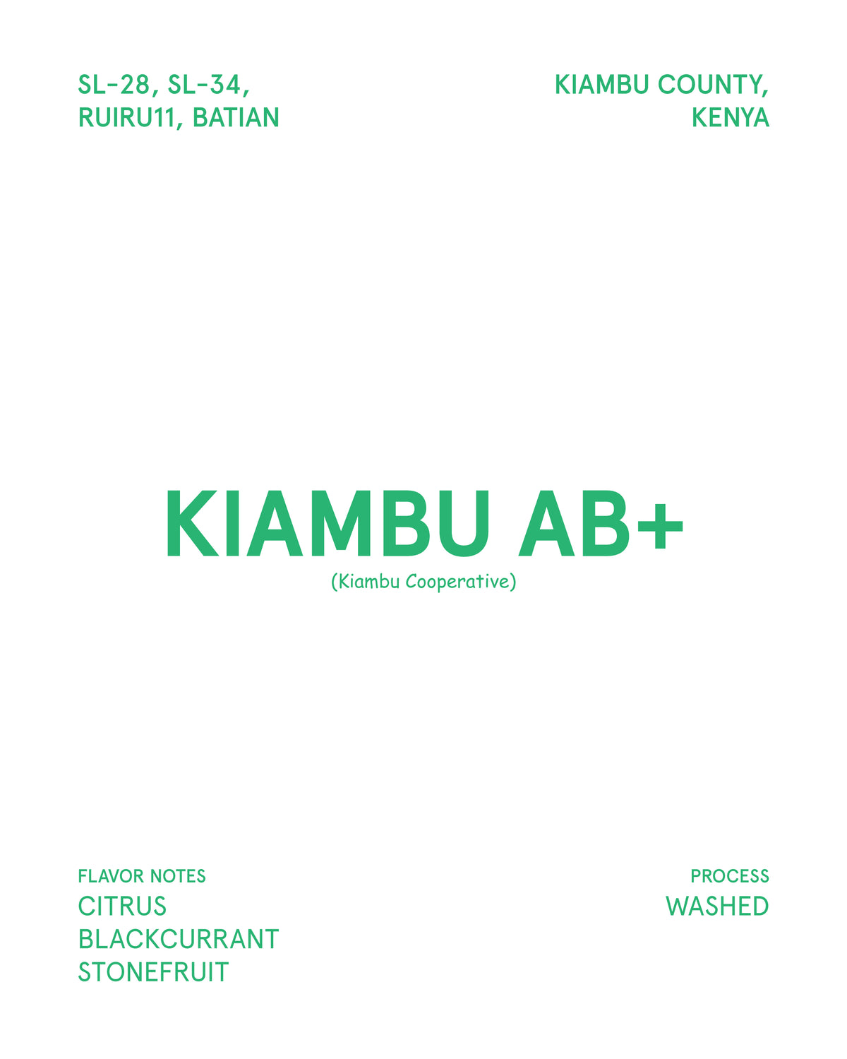 AB+ Kiambu, Kenya (Medium Roasted)
