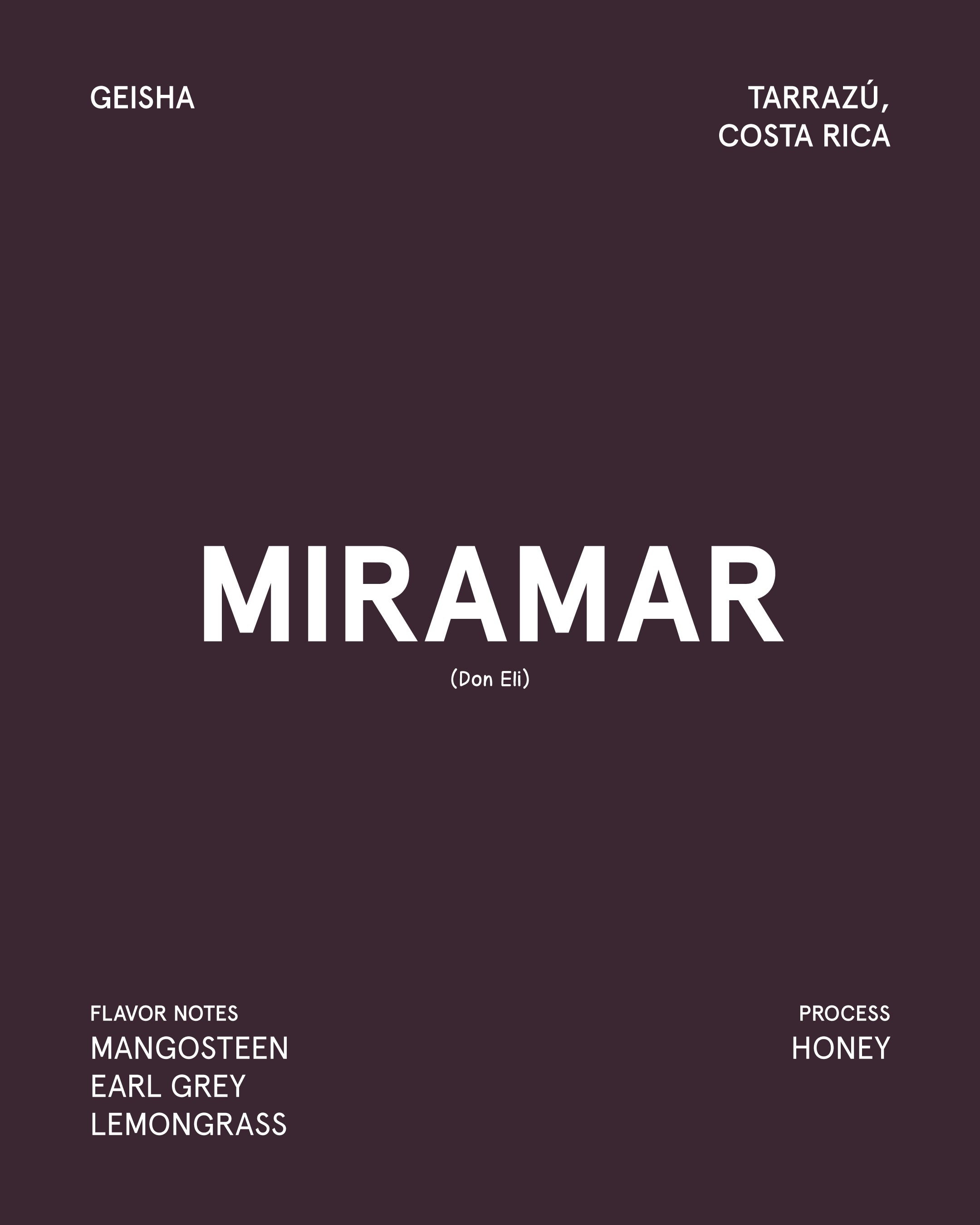 Don Eli Miramar (Geisha) Tarrazú Costa Rica